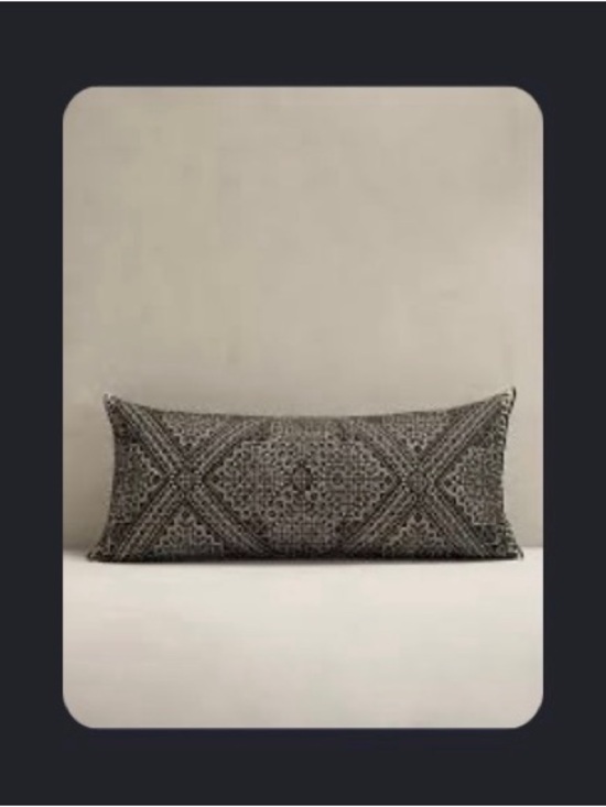 Banana Republic Other - Banana Republic Black and Cream Long Decorative Lumbar Pillow
